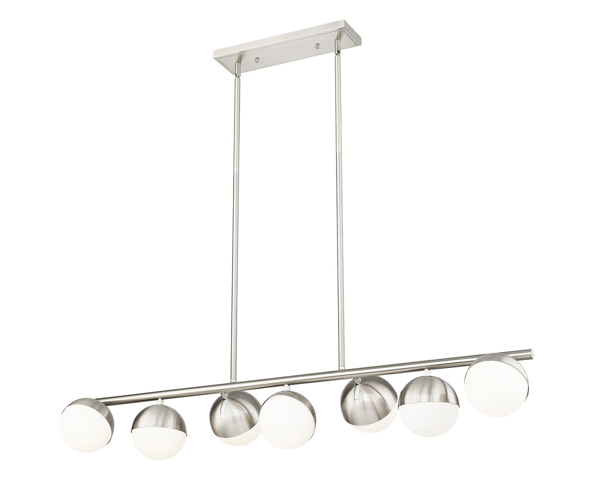 Suspension linéaire Realm Sphere Nickel brossé, nombre ampoules 7 – vue 3