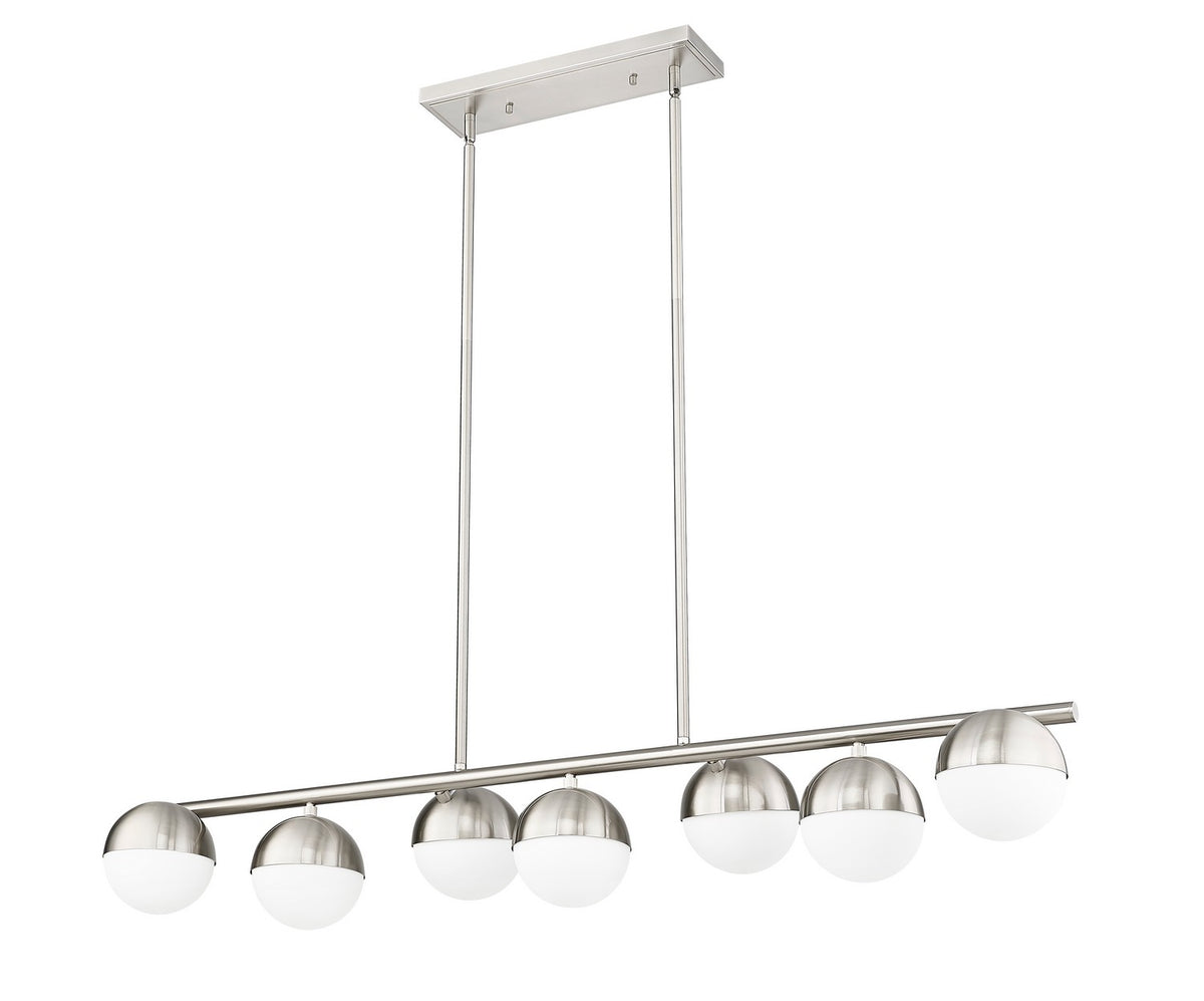 Suspension linéaire Realm Sphere Nickel brossé, nombre ampoules 7 – vue 4