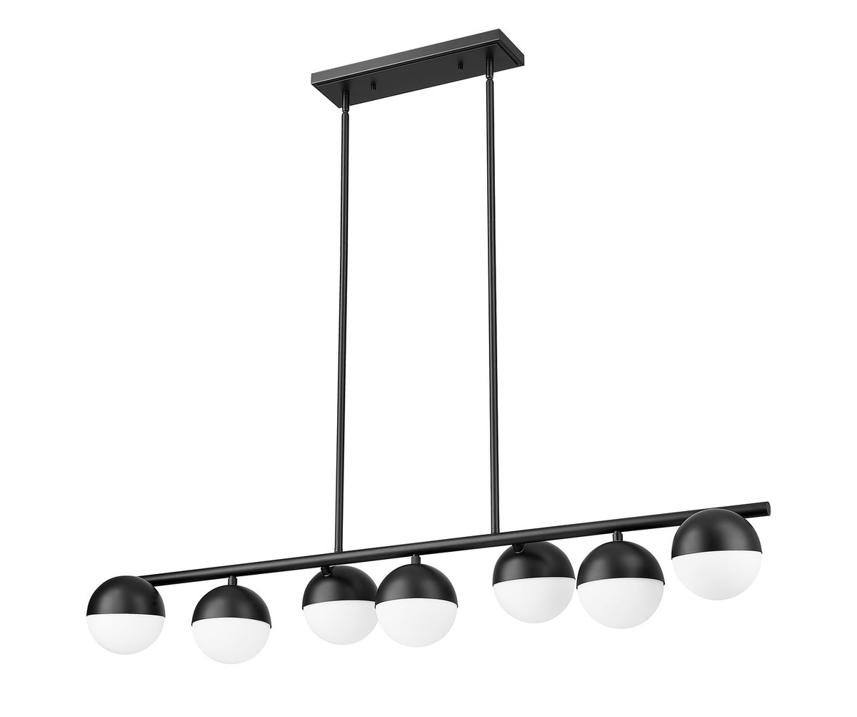 Suspension linéaire Realm Sphere Noir mat, nombre ampoules 7 – vue 4