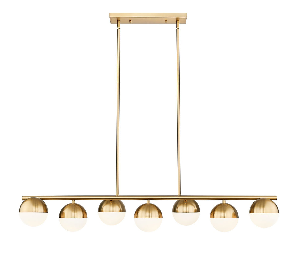 Suspension linéaire Realm Sphere Or moderne, nombre ampoules 7 – vue 2