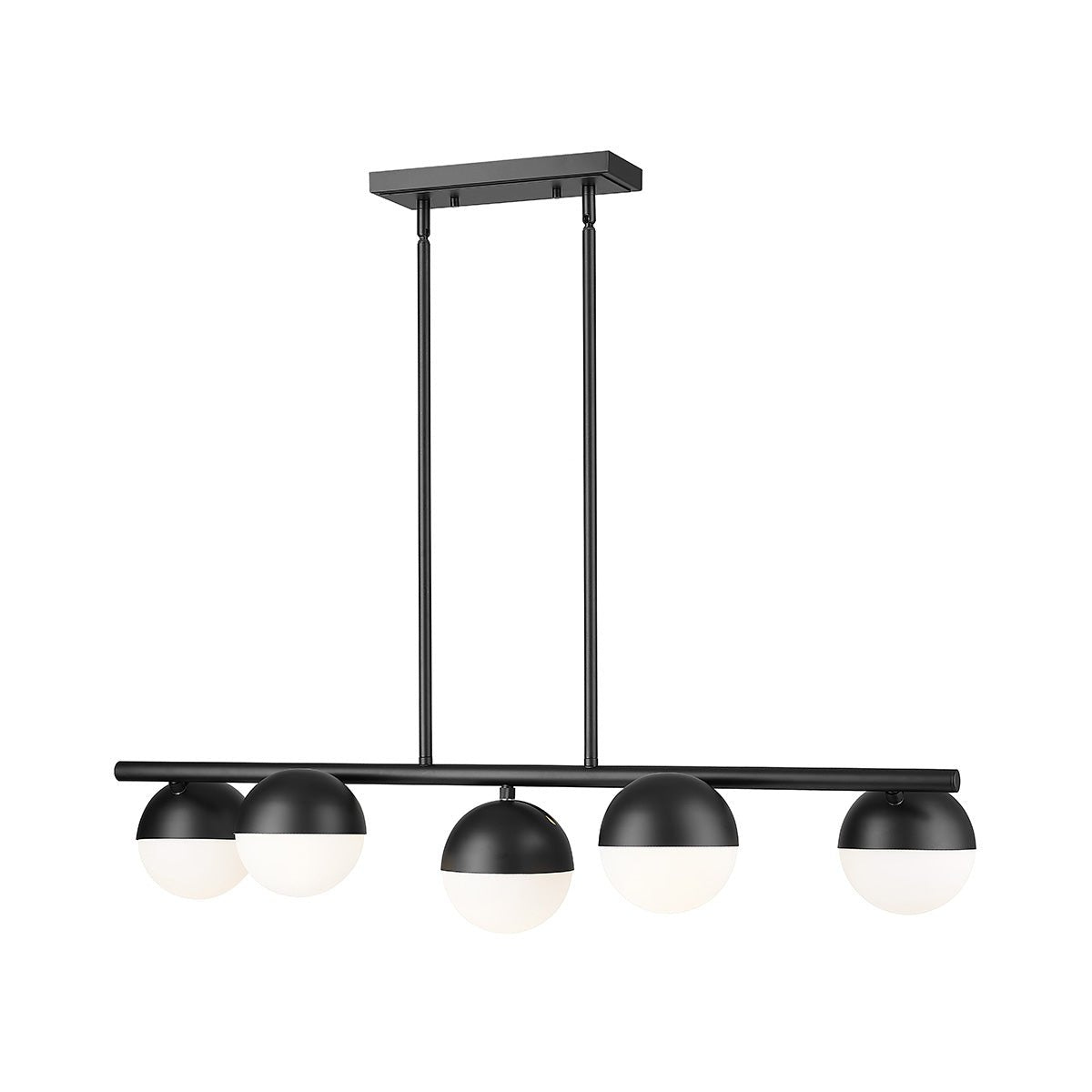 Chandelier linéaire Realm Sphere - Noir mat 42" by Z - Lite | Luminaires & cie