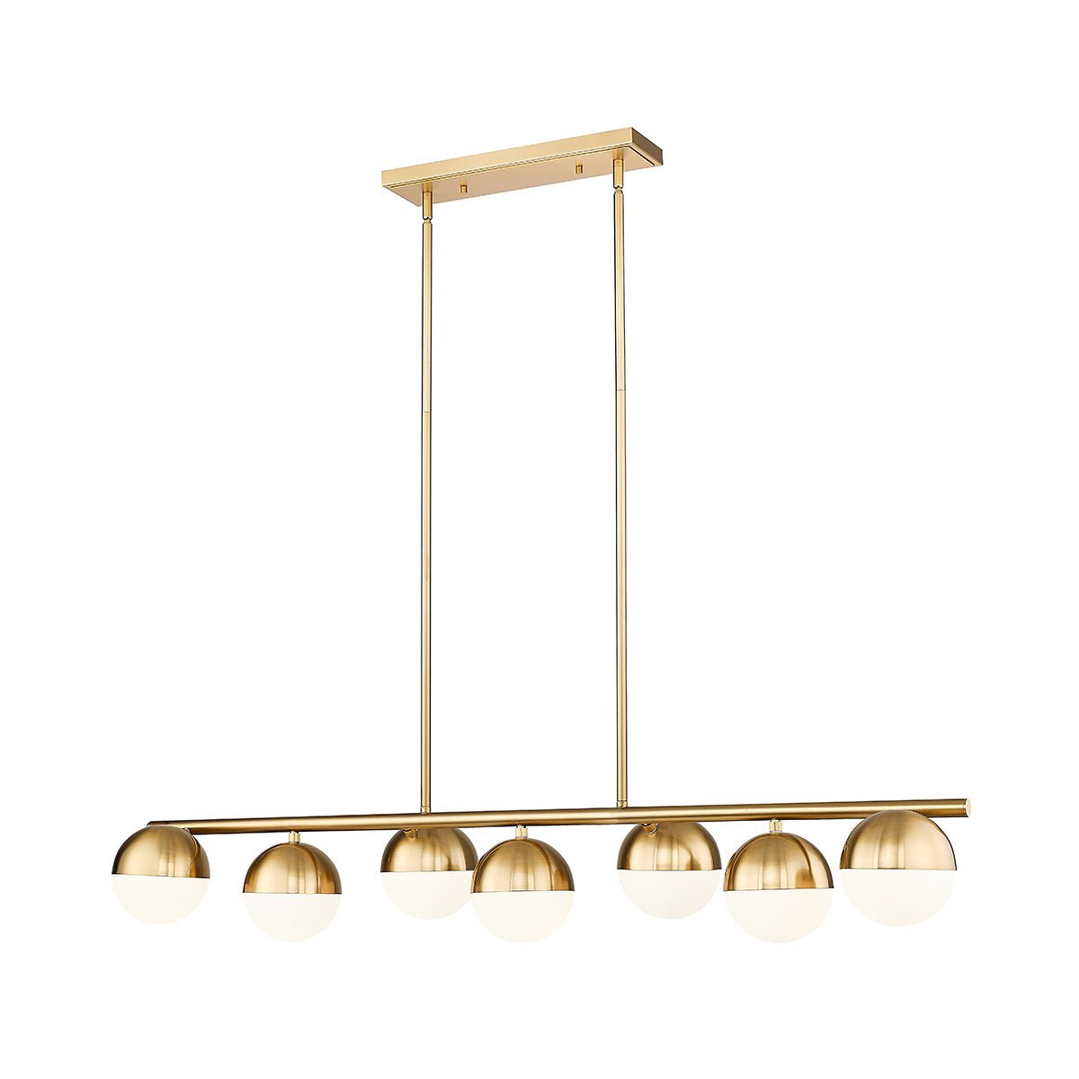 Chandelier linéaire Realm Sphere - Or moderne 54" by Z - Lite | Luminaires & cie