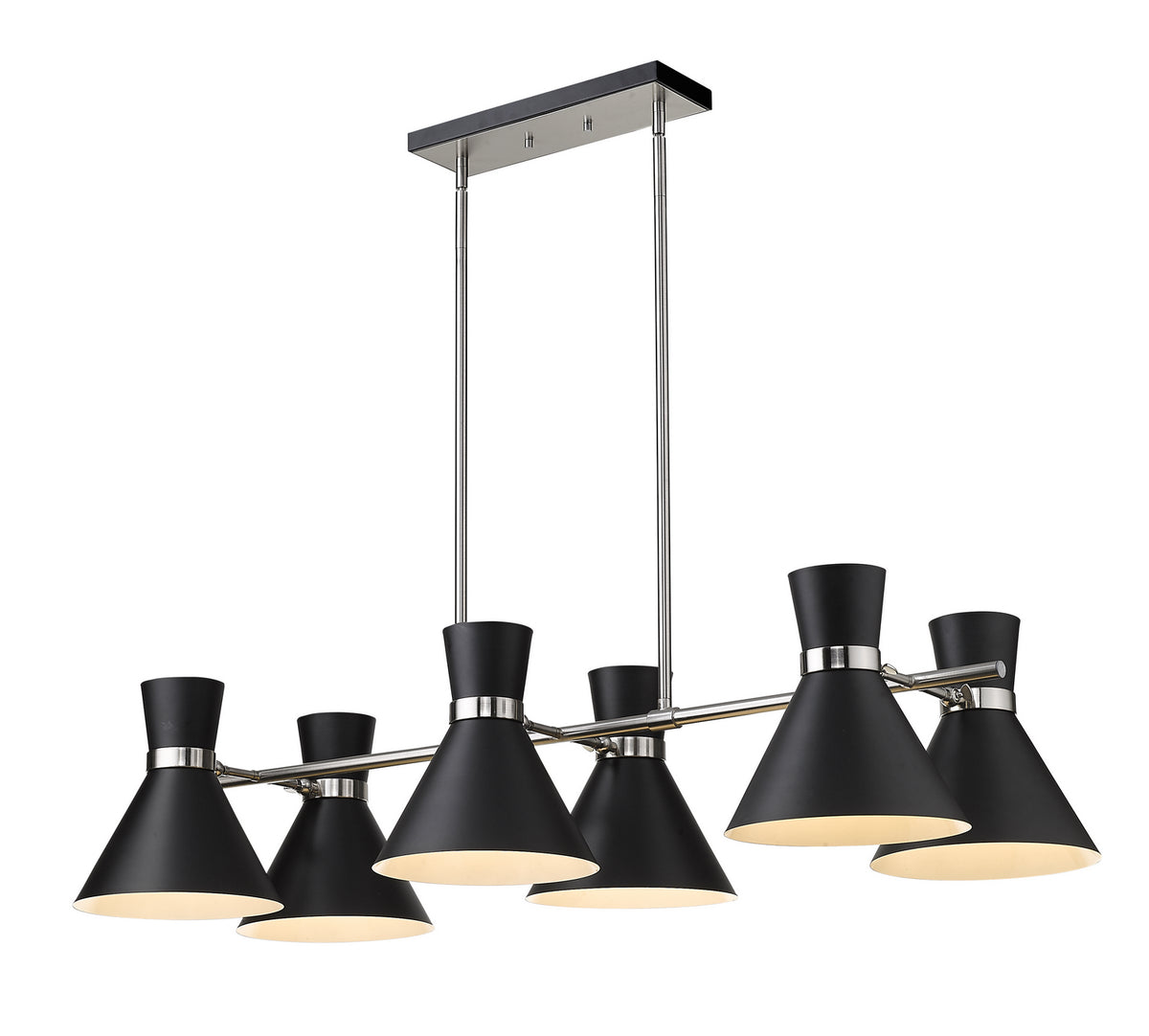 Suspension linéaire Soriano Noir mat + Nickel brossé – Z-Lite