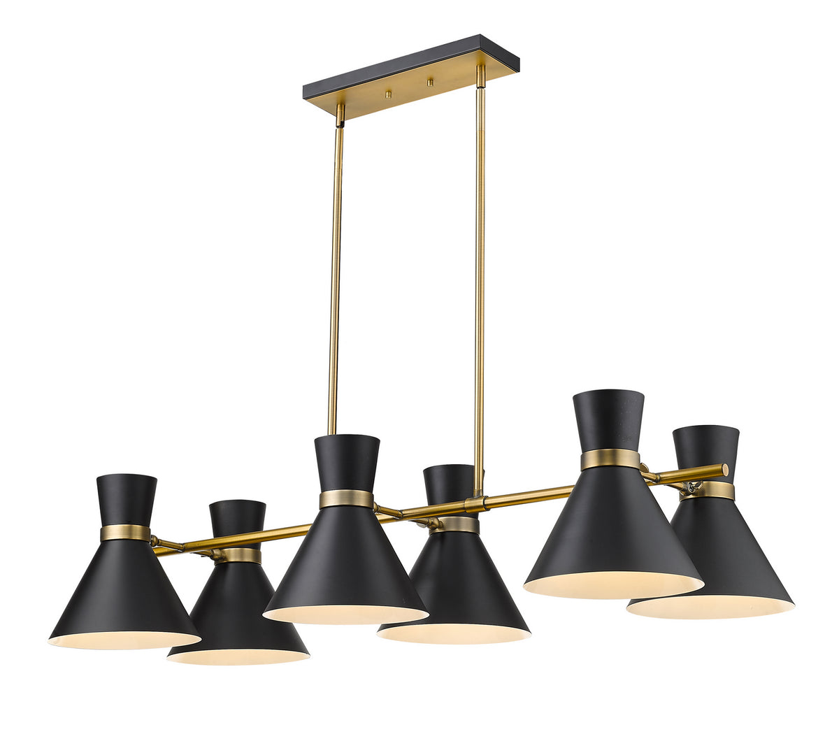 Suspension linéaire Soriano Noir mat + Laiton patrimoine – Z-Lite