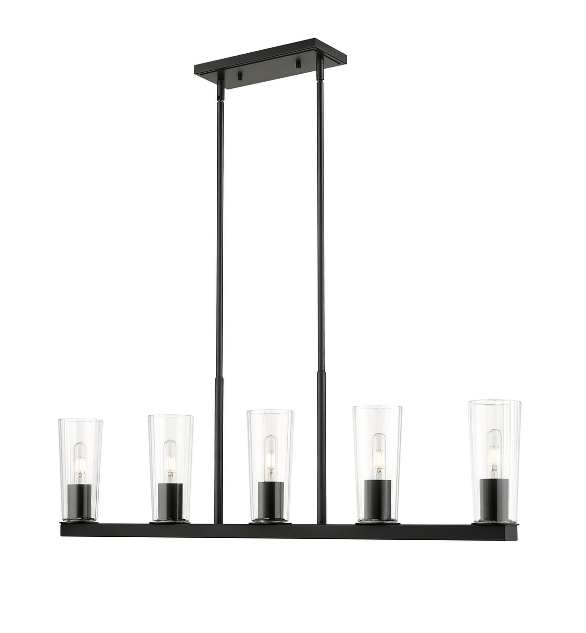 Suspension linéaire Titus Noir mat, nombre ampoules 5 – Z-Lite