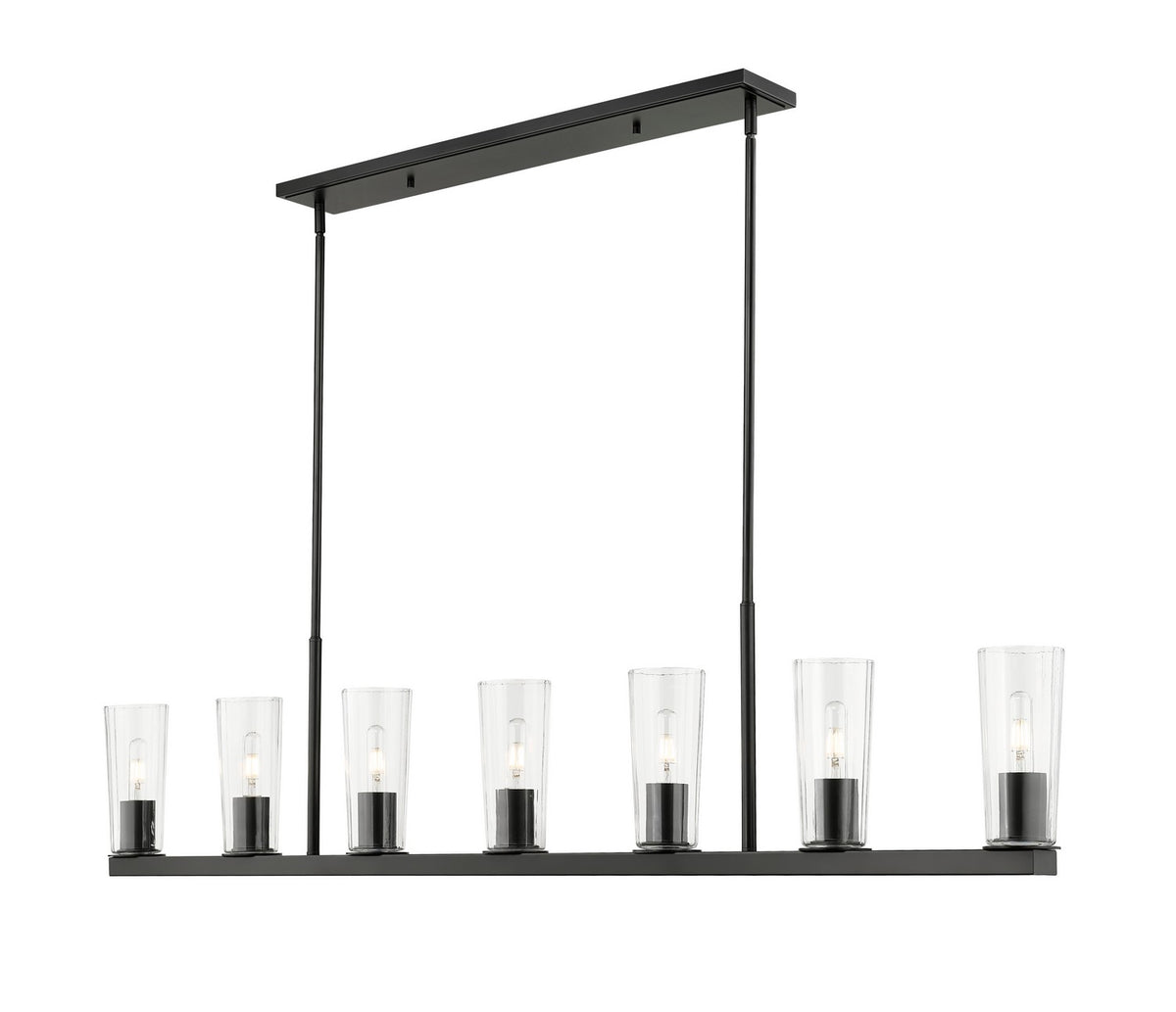 Suspension linéaire Titus Noir mat, nombre ampoules 7 – Z-Lite