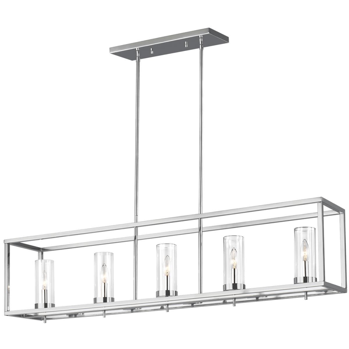 Chandelier linéaire Zire - Chrome Ampoules non - incluses by Visual Comfort Studio | Luminaires & cie
