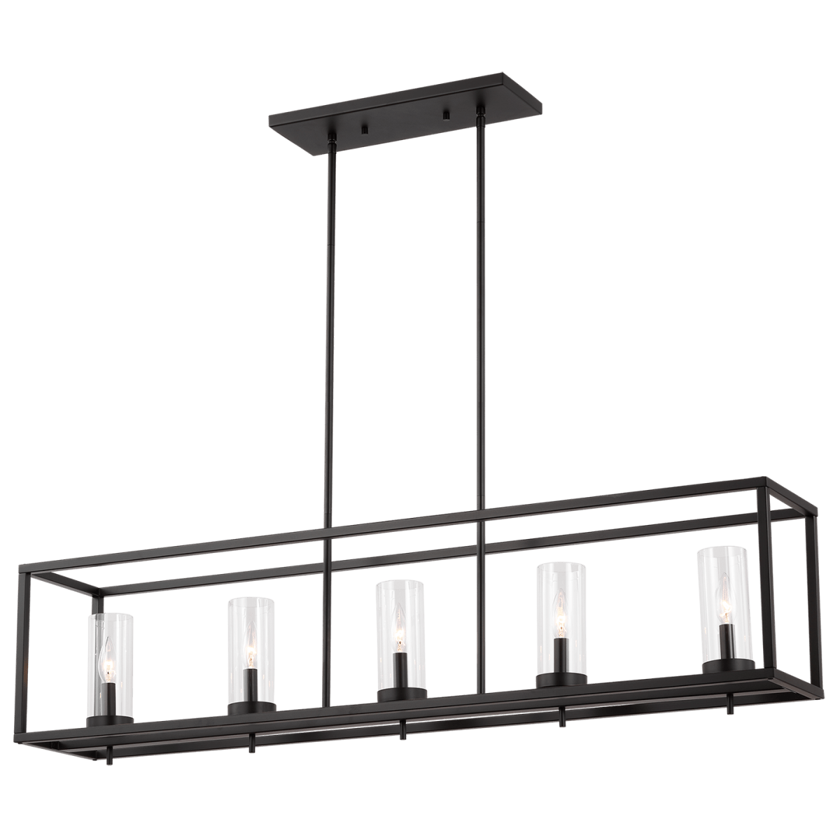 Chandelier linéaire Zire - Noir de minuit Ampoules non - incluses by Visual Comfort Studio | Luminaires & cie