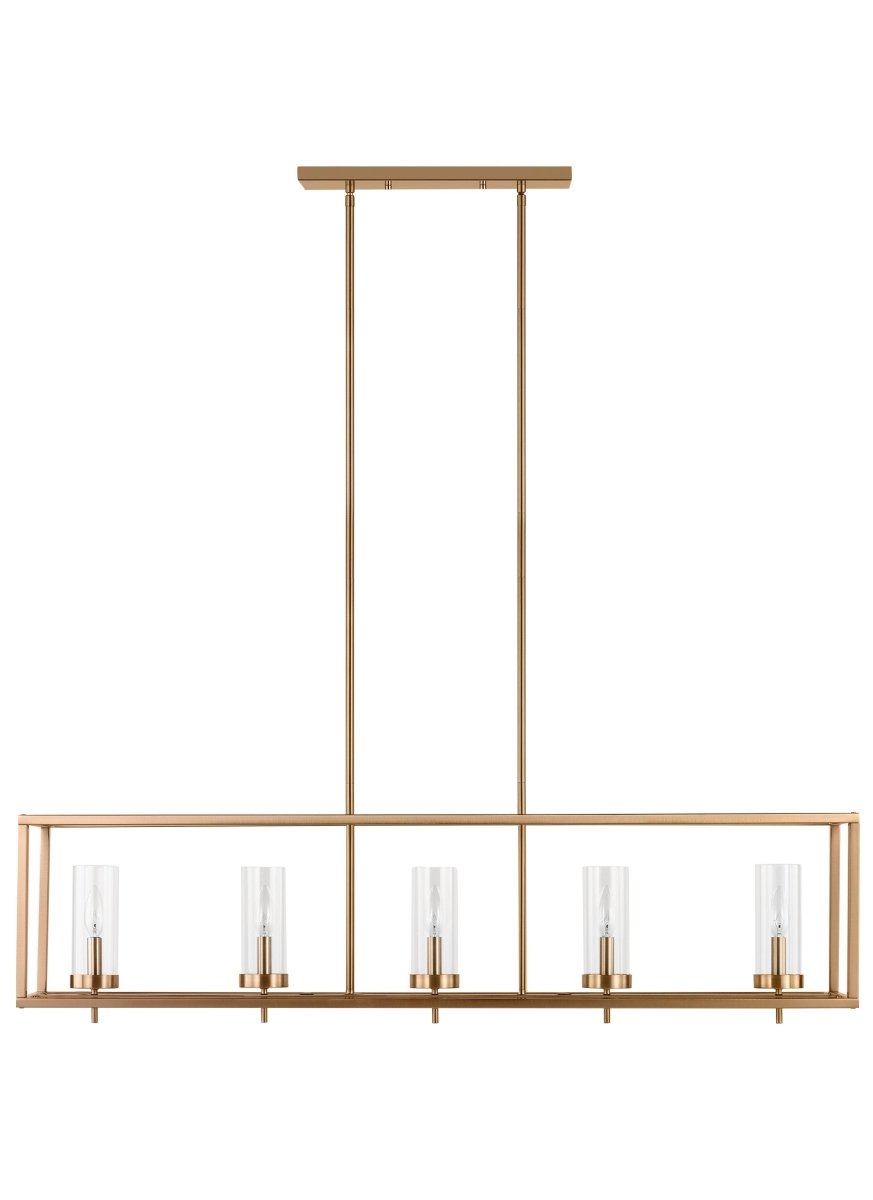 Chandelier linéaire Zire - Laiton satiné Ampoules non - incluses by Visual Comfort Studio | Luminaires & cie