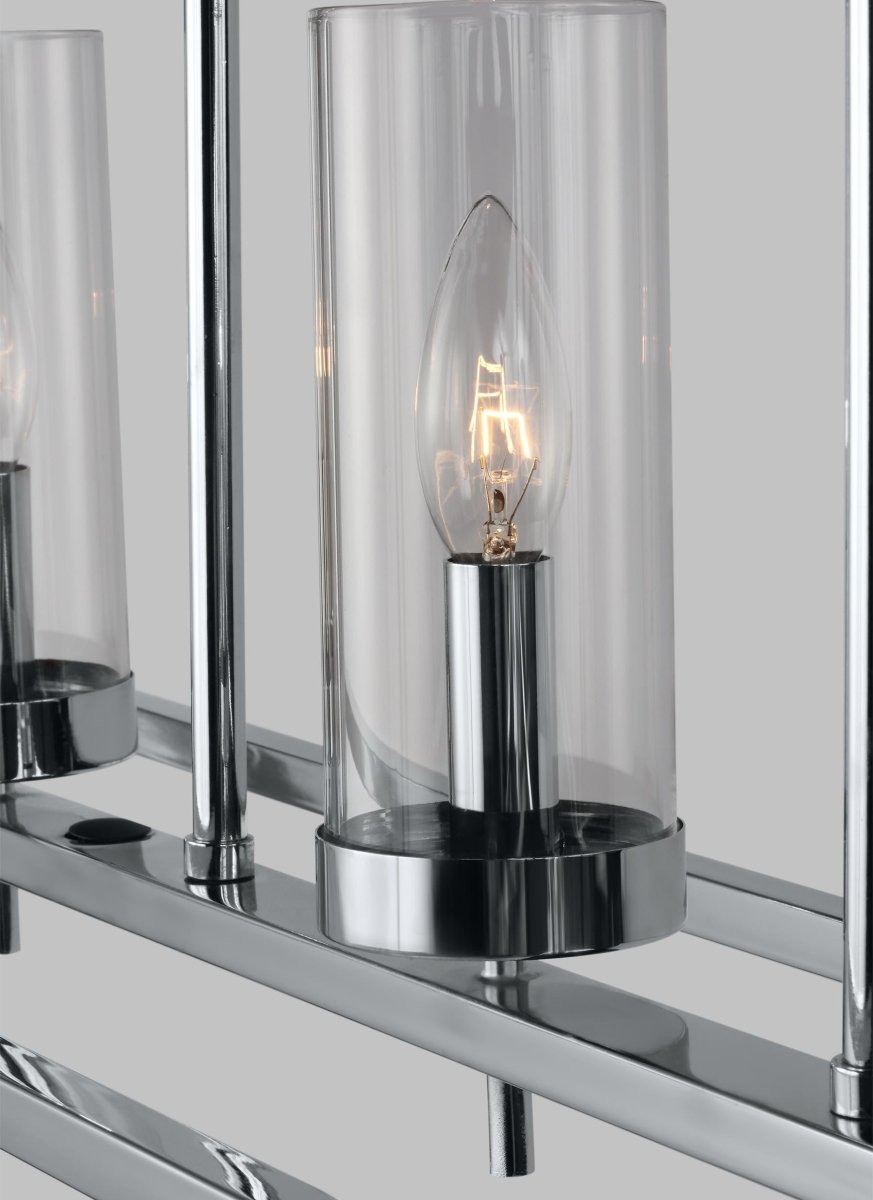 Chandelier linéaire Zire - Chrome Ampoules DEL incluses by Visual Comfort Studio | Luminaires & cie