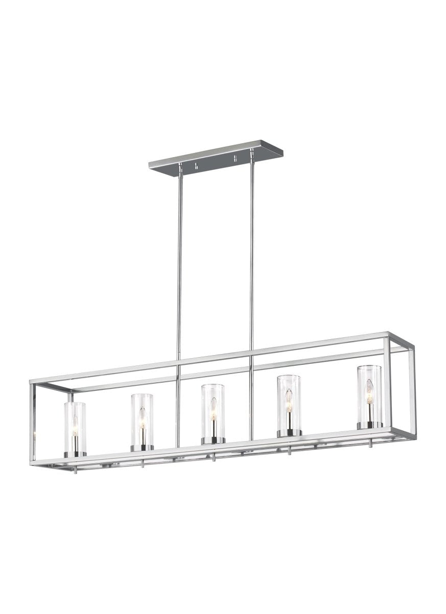 Chandelier linéaire Zire - Chrome Ampoules DEL incluses by Visual Comfort Studio | Luminaires & cie