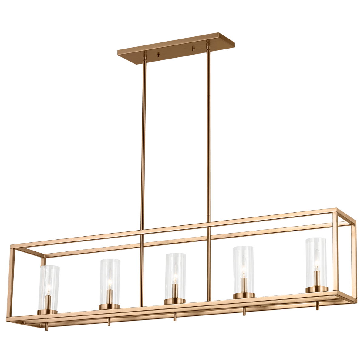 Chandelier linéaire Zire - Laiton satiné Ampoules DEL incluses by Visual Comfort Studio | Luminaires & cie