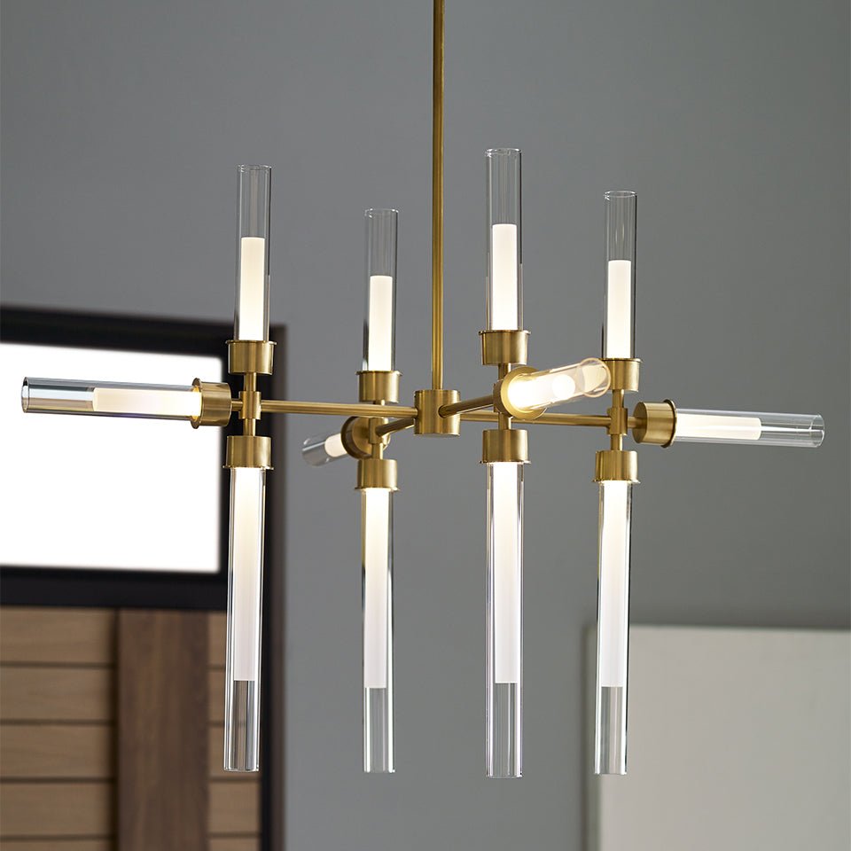 Chandelier Linger - Nickel poli 18 by Tech Lighting | Luminaires & cie