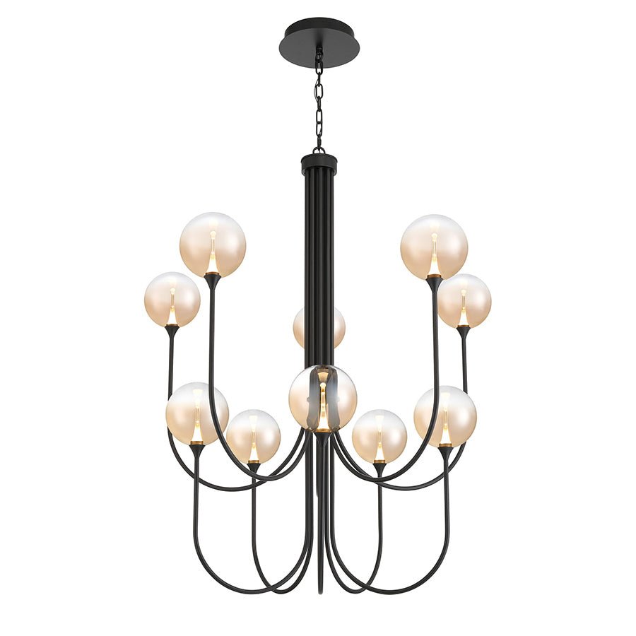 Chandelier Lisa - Noir mat Ambre 40" by Eurofase | Luminaires & cie