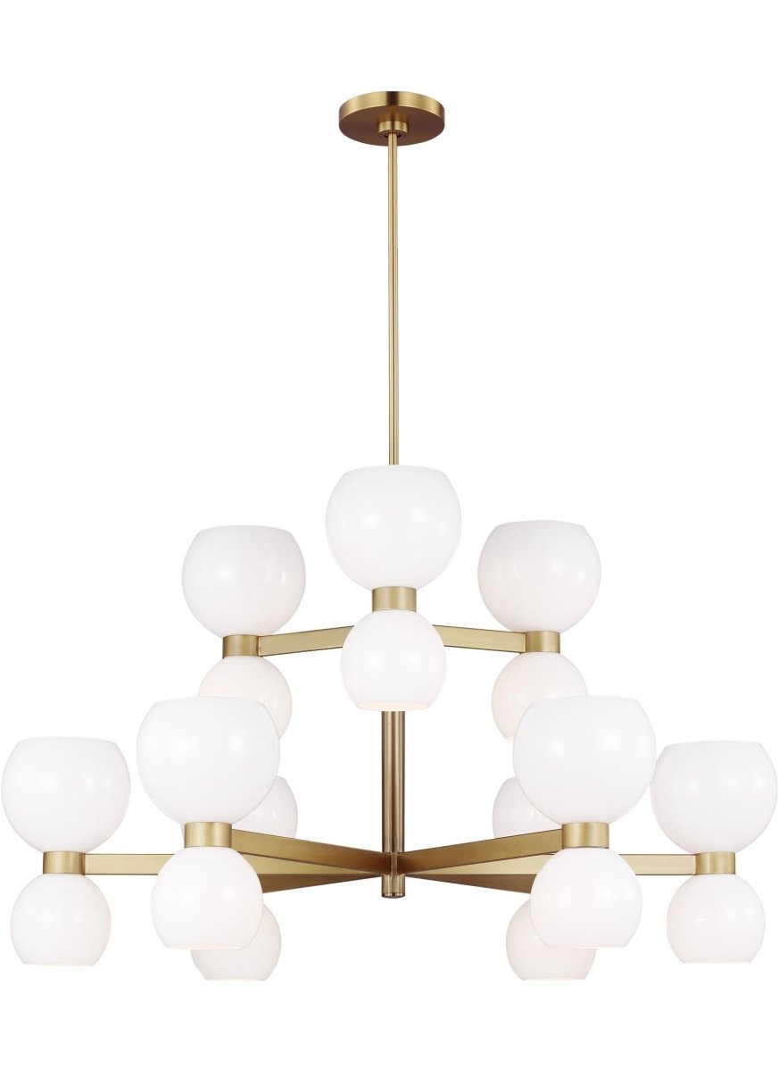 Chandelier Londyn - Laiton brûlé avec verre blanc lait 36 1/2" 18 by Visual Comfort Studio | Luminaires & cie