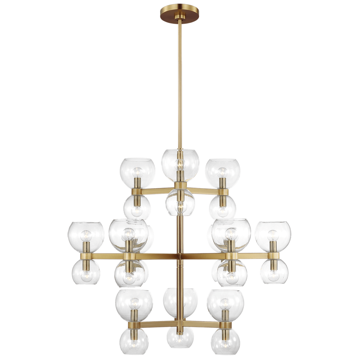 Chandelier Londyn - Laiton brûlé avec du verre transparent 36 1/2" 24 by Visual Comfort Studio | Luminaires & cie