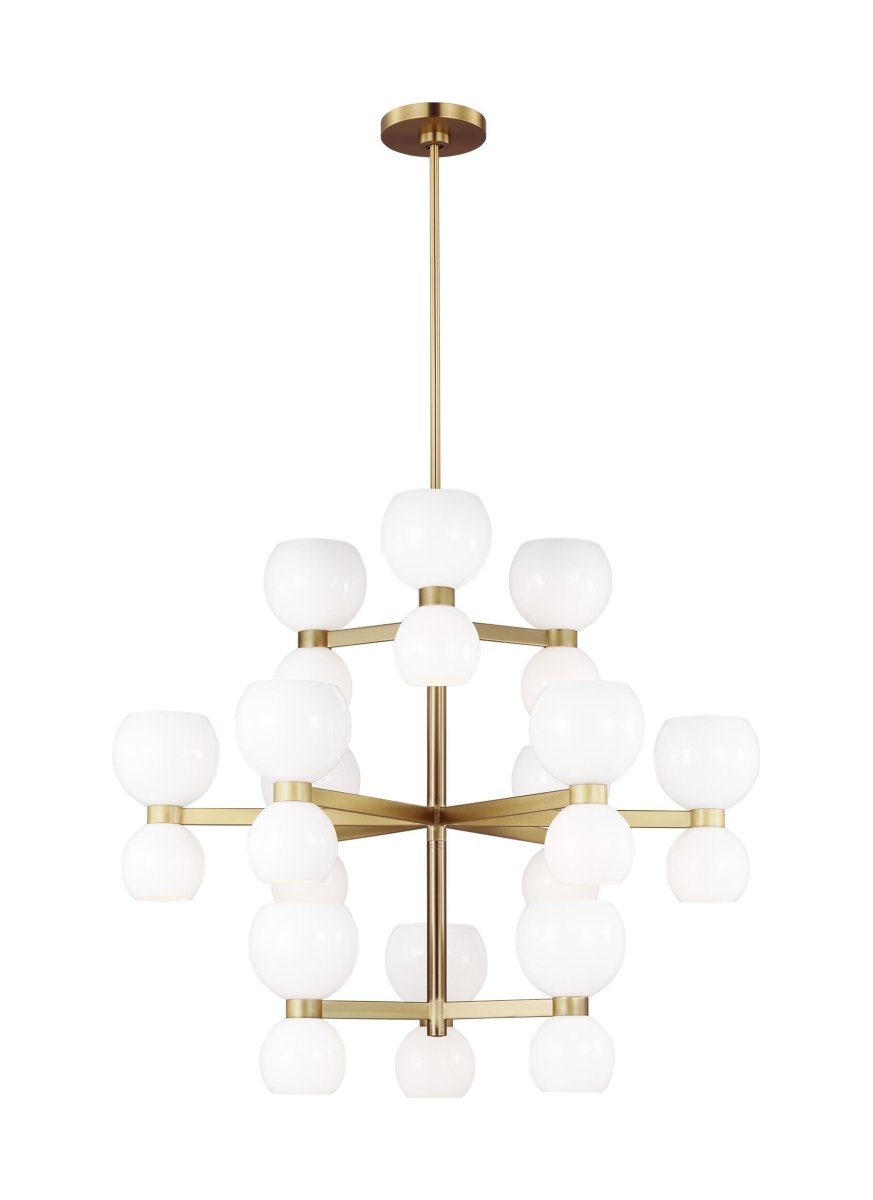 Chandelier Londyn - Laiton brûlé avec verre blanc lait 36 1/2" 24 by Visual Comfort Studio | Luminaires & cie