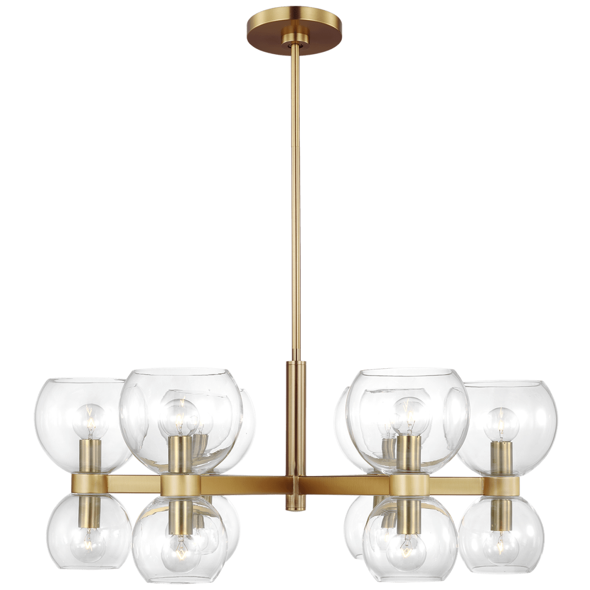Chandelier Londyn - Laiton brûlé avec du verre transparent 28" 6 by Visual Comfort Studio | Luminaires & cie