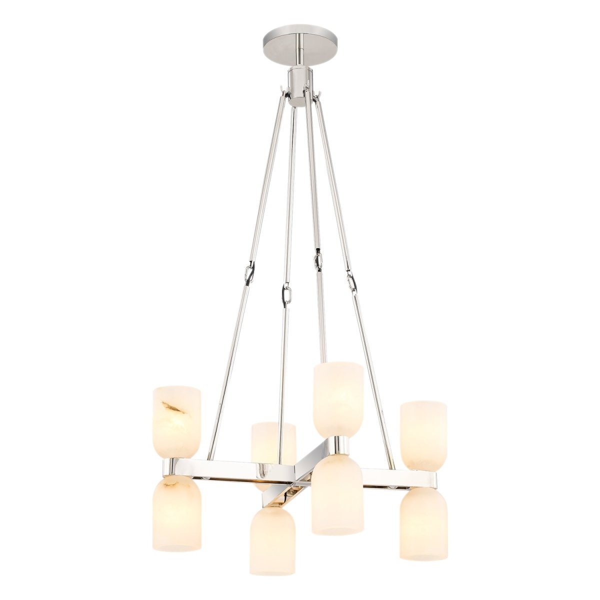 Chandelier Lucian - Nickel / albâtre poli 22" by Alora Lighting | Luminaires & cie