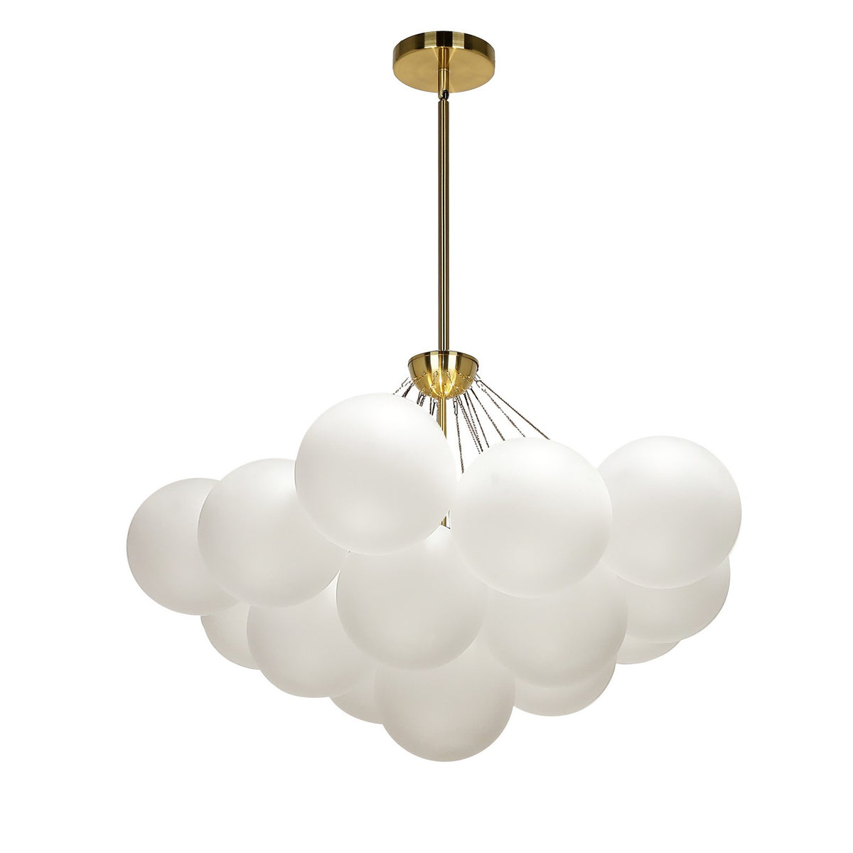 Lustre Miles 27", Blanc / Laiton vieilli – Dainolite