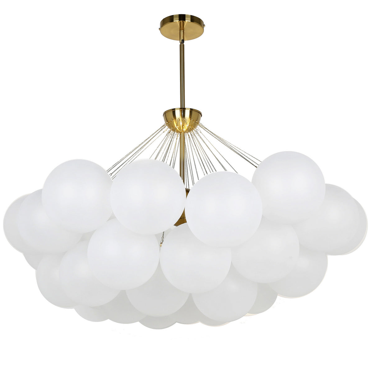 Lustre Miles 36 1/4", Blanc / Laiton vieilli – Dainolite