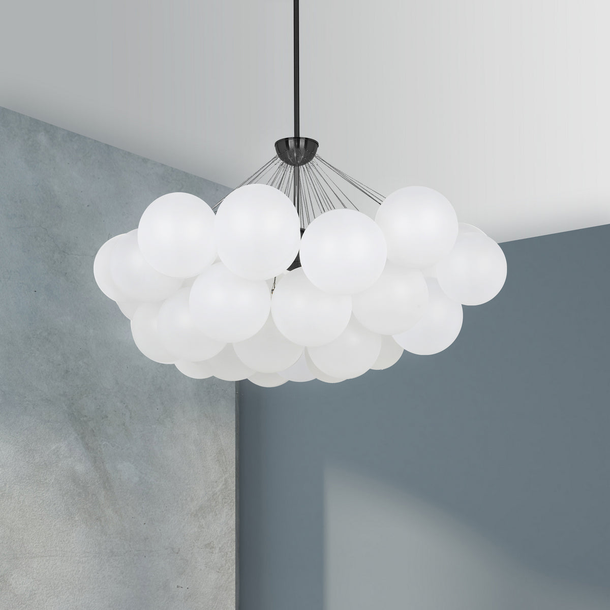 Lustre Miles 36 1/4", Blanc / Noir mat – vue 2