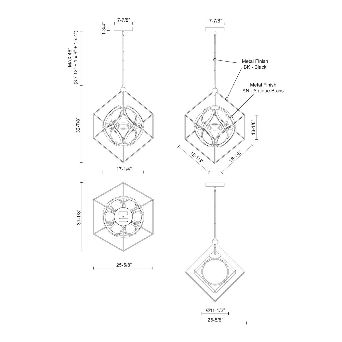 Lustre Monza 31 1/8" – vue 2