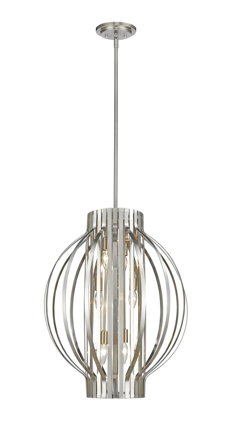 Suspension Moundou Nickel brossé, nombre ampoules 6 – Z-Lite