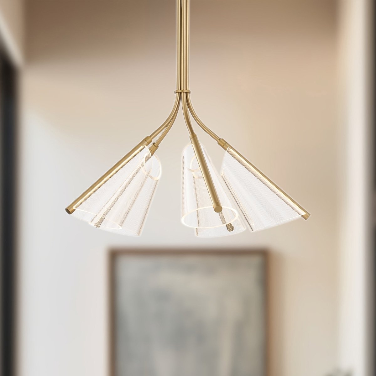 Chandelier Mulberry - Guide en or / lumière brossé 26 7/8" by Kuzco Lighting | Luminaires & cie