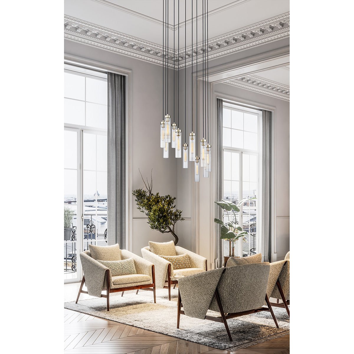 Chandelier multiple Beau - Nickel brossé 24" by Z - Lite | Luminaires & cie