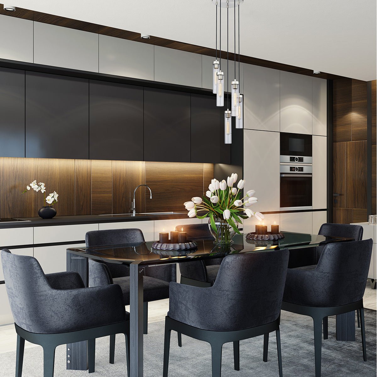 Chandelier multiple Beau - Nickel brossé 12" by Z - Lite | Luminaires & cie