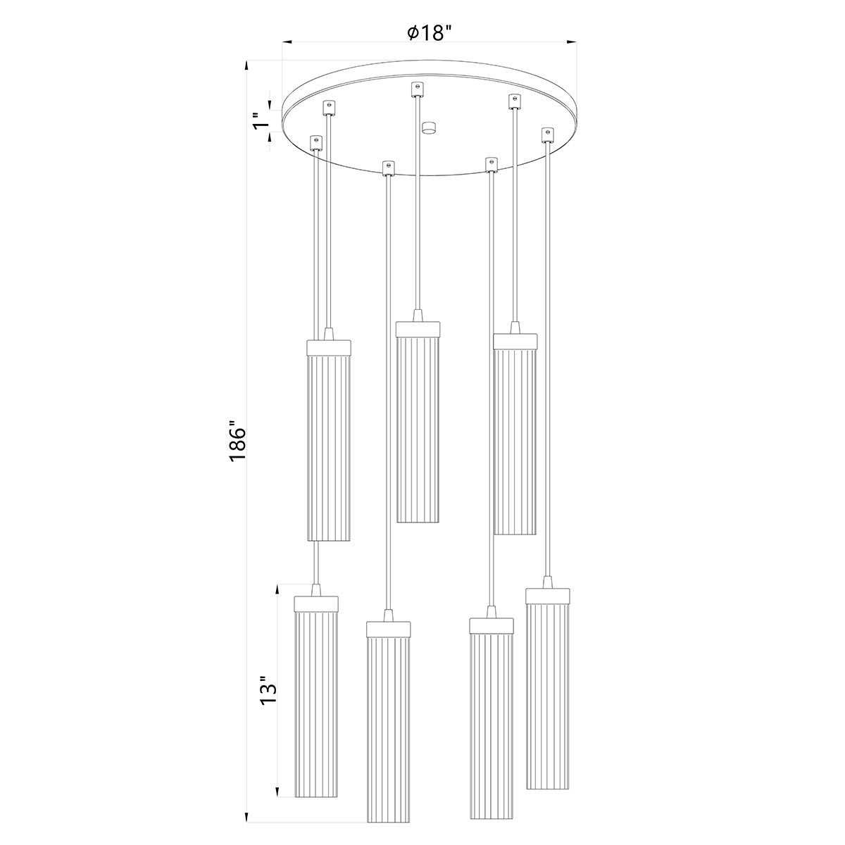 Chandelier multiple Beau - Nickel brossé 18" by Z - Lite | Luminaires & cie
