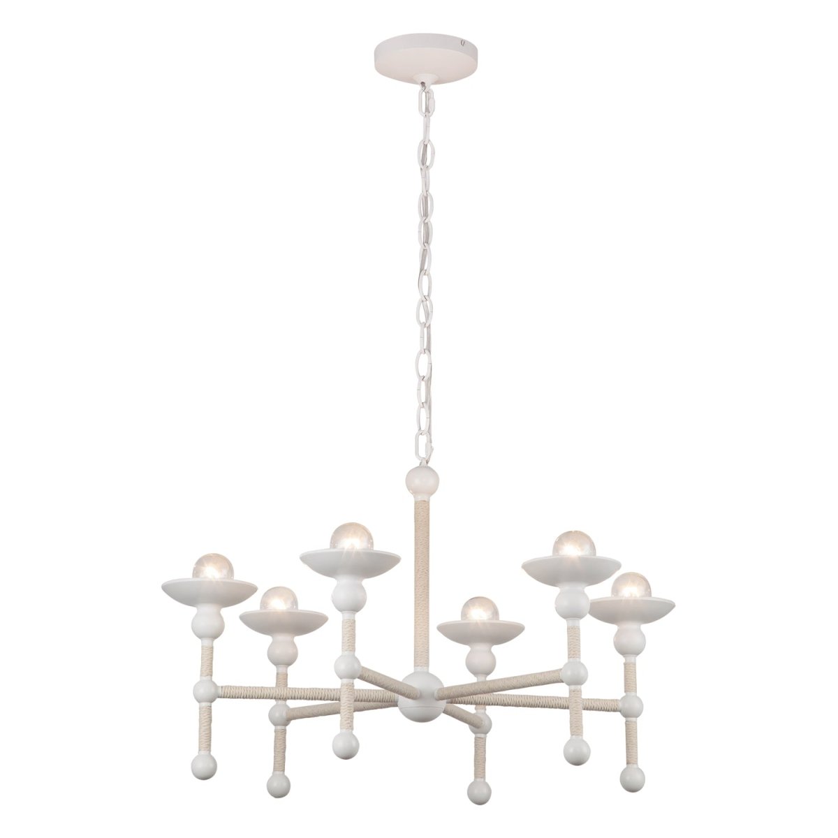 Chandelier Nadine - Blanc mat / coton by Alora Lighting | Luminaires & cie