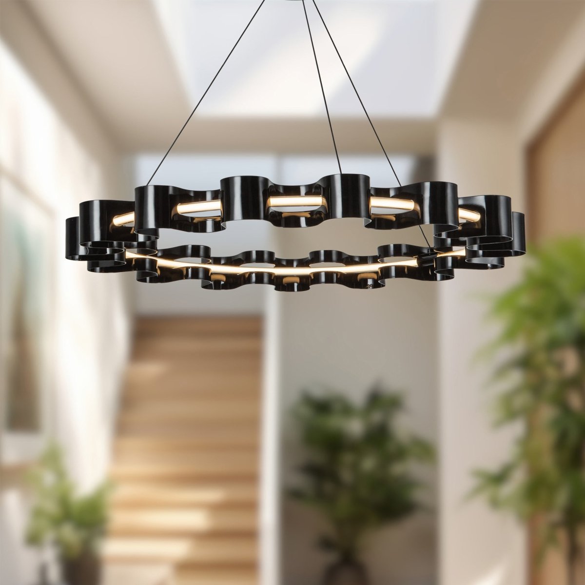 Chandelier Nami - Noir brillant by Kuzco Lighting | Luminaires & cie