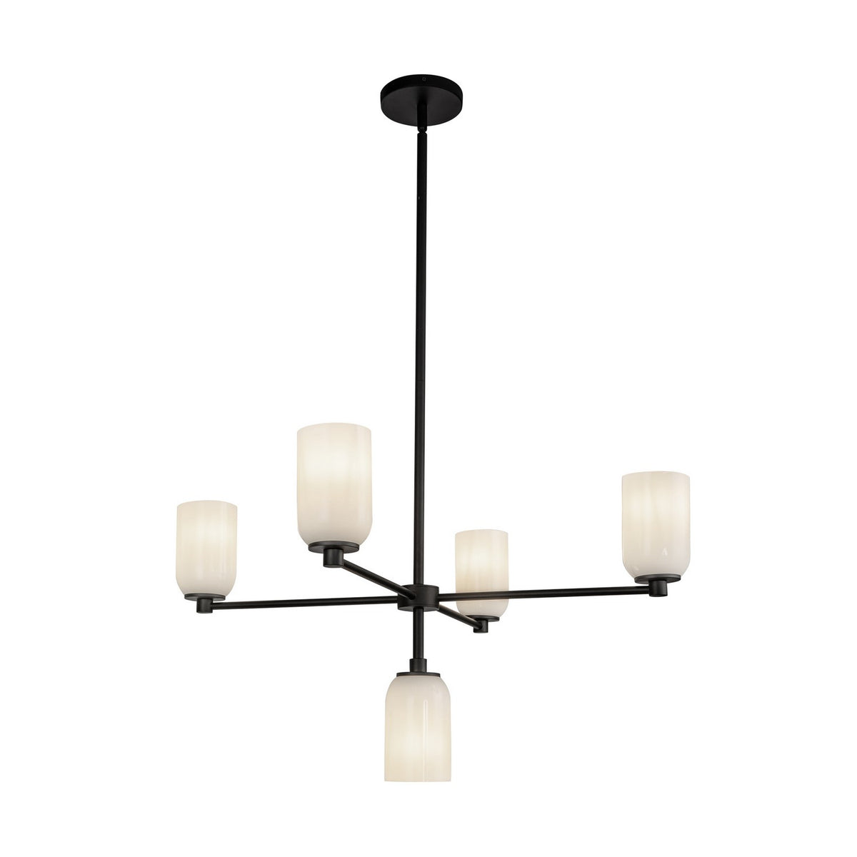 Lustre Nola Noir / Verre opale – vue 3