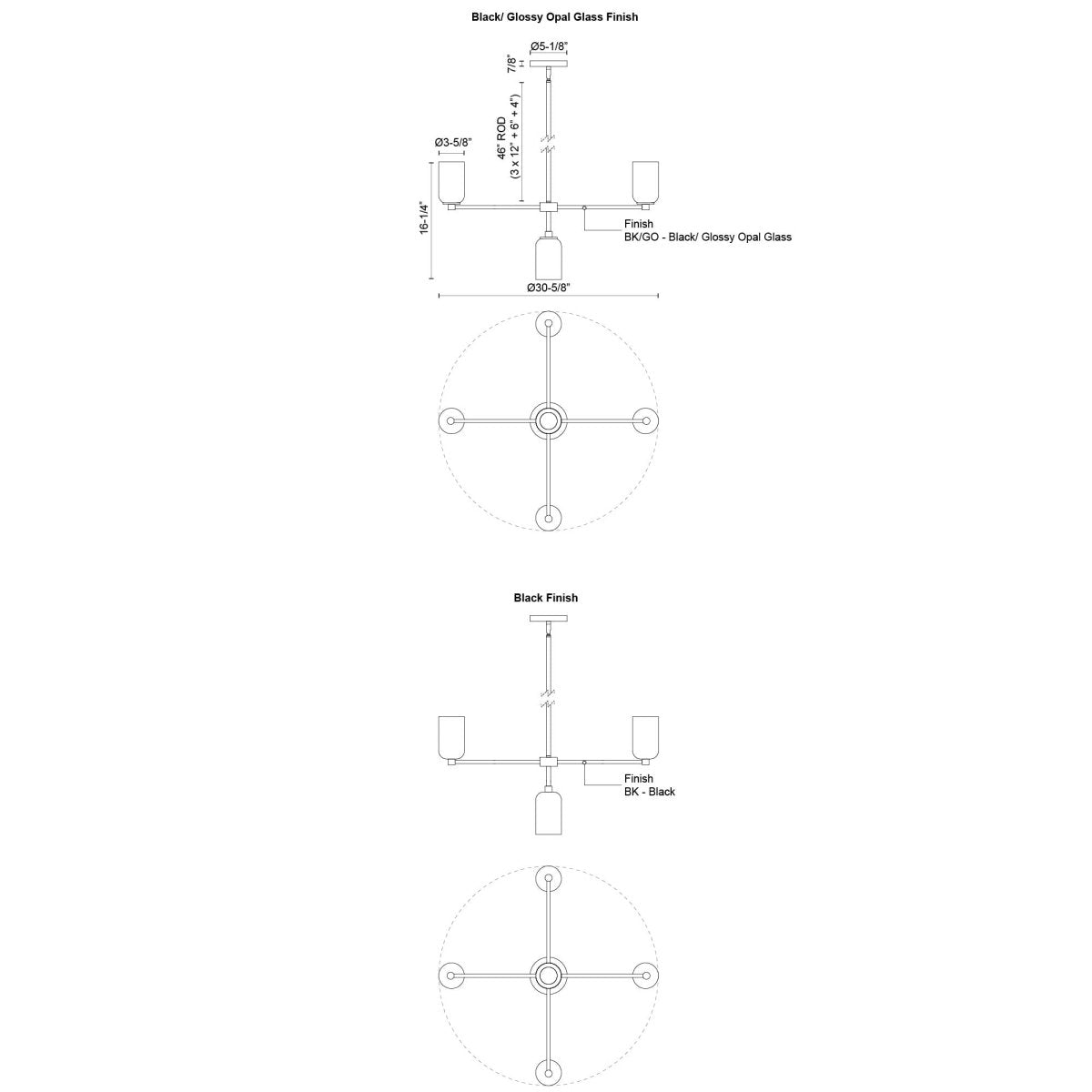 Chandelier Nola - Noir by Kuzco Lighting | Luminaires & cie