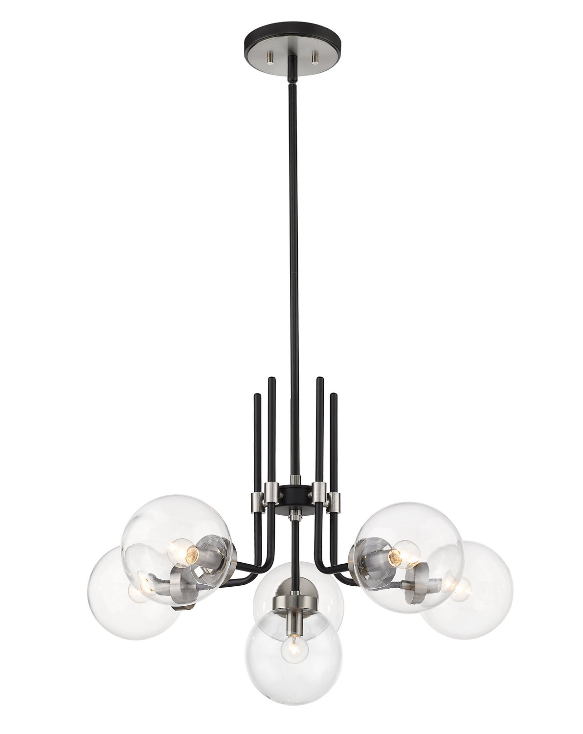 Lustre Parsons Noir mat + Nickel brossé, 27" – Z-Lite