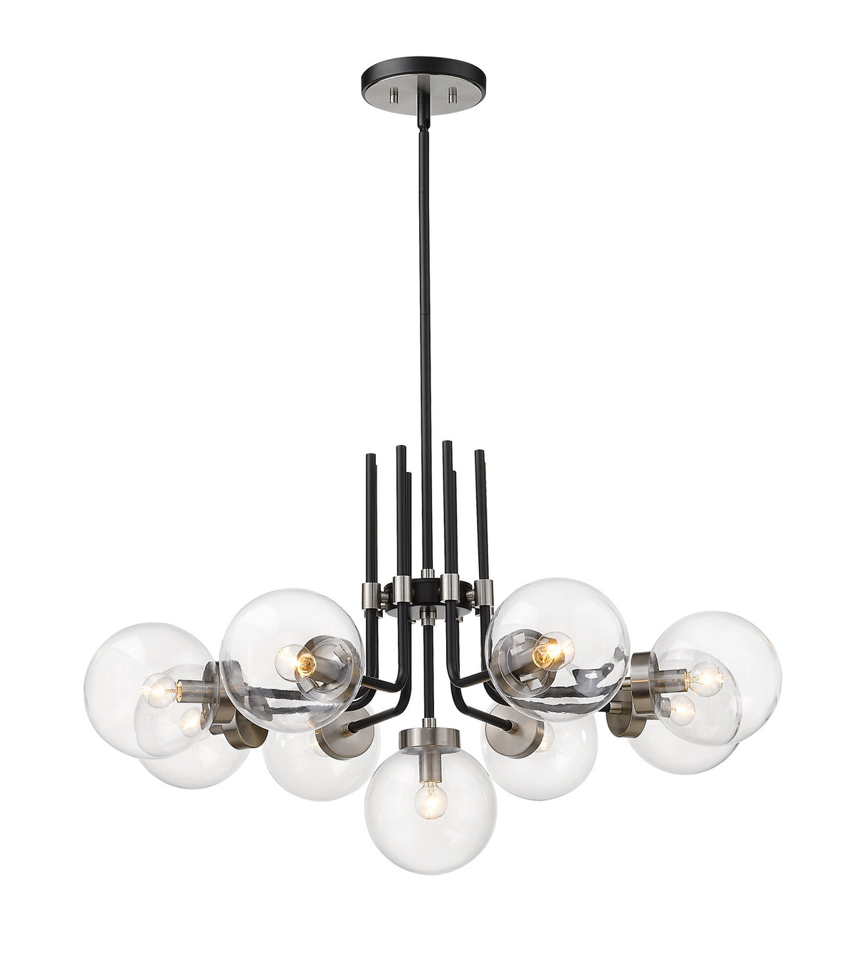 Lustre Parsons Noir mat + Nickel brossé, 32" – Z-Lite
