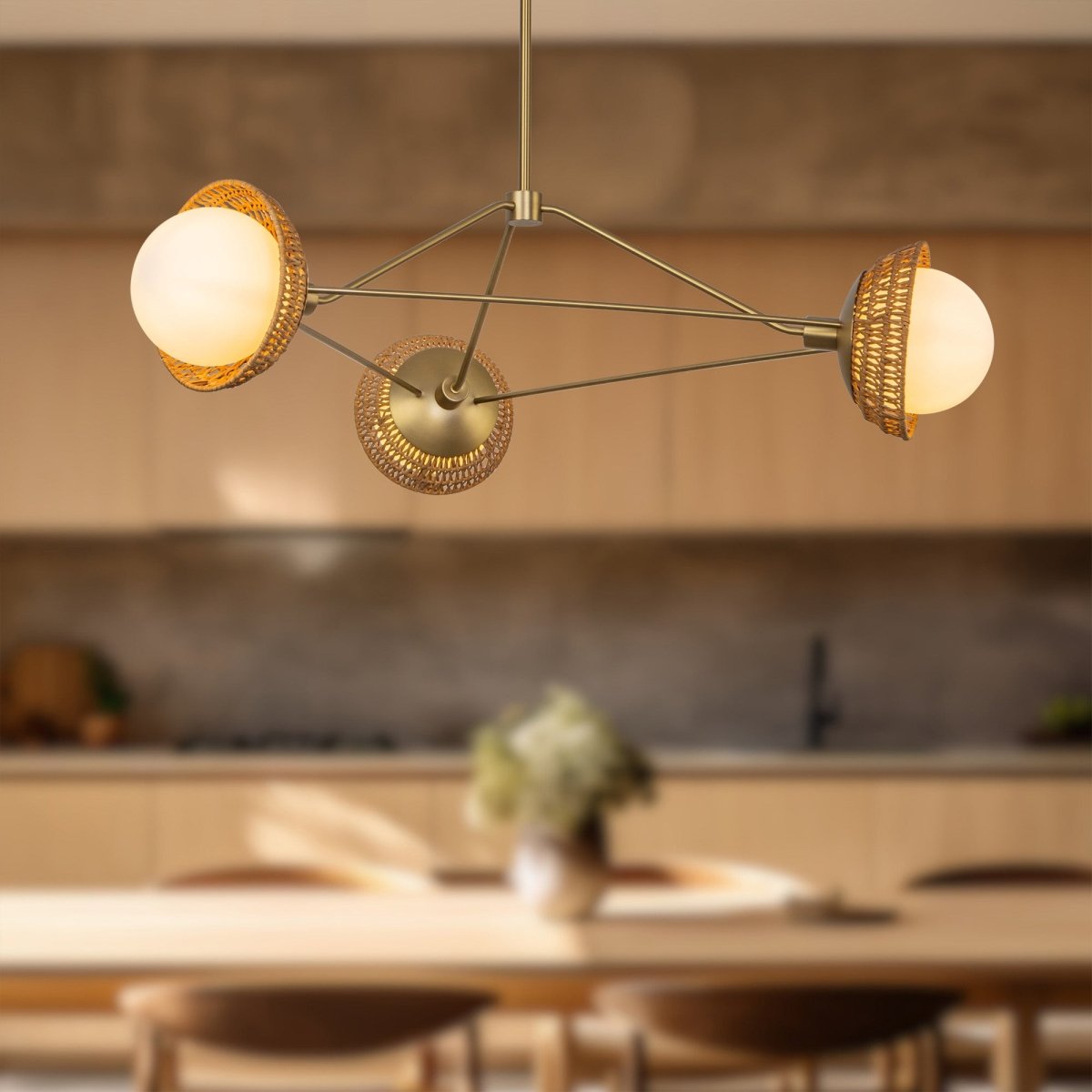 Chandelier Perth - Gold - or / Verre d'Opale by Alora Lighting | Luminaires & cie