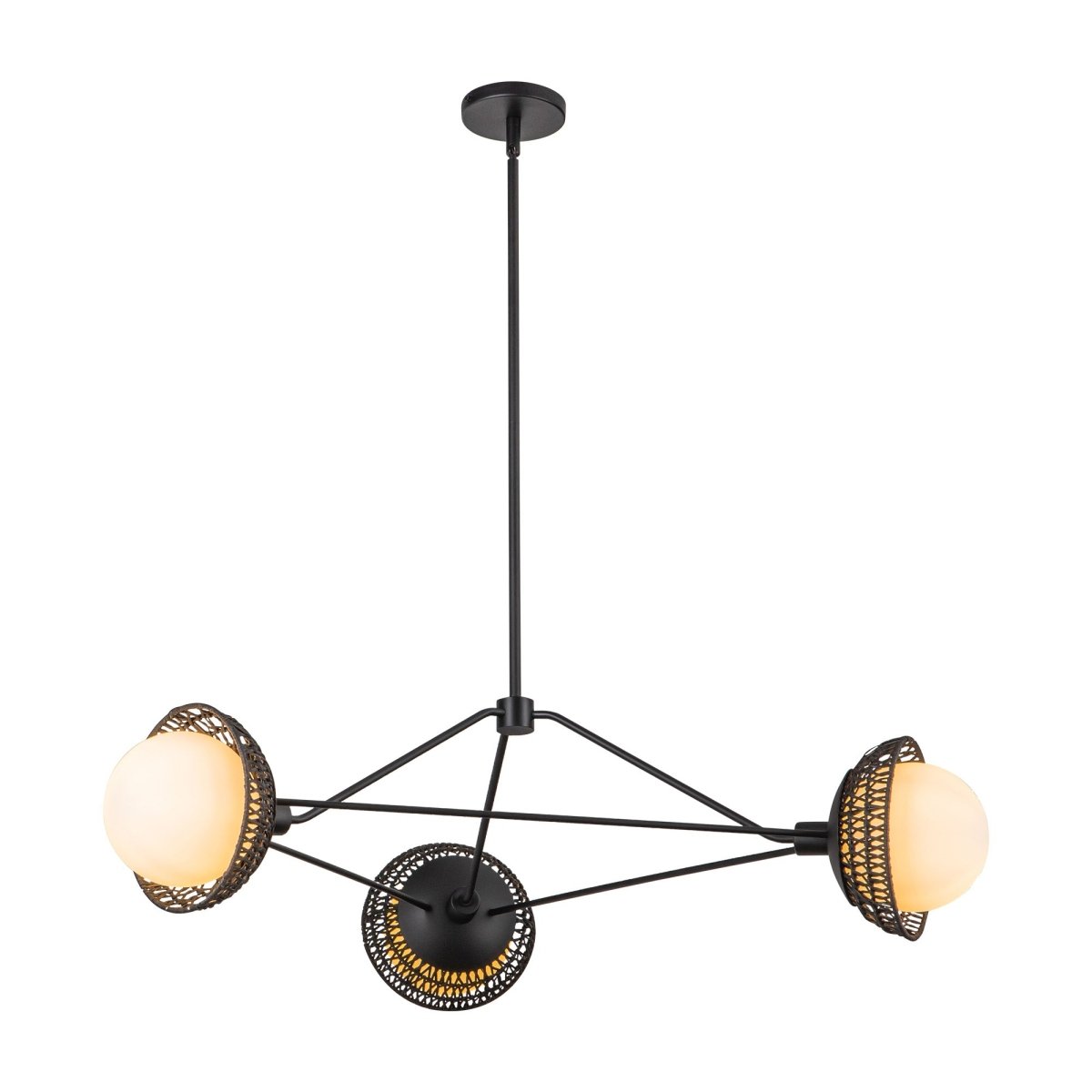 Chandelier Perth - Verre noir / opale mat by Alora Lighting | Luminaires & cie
