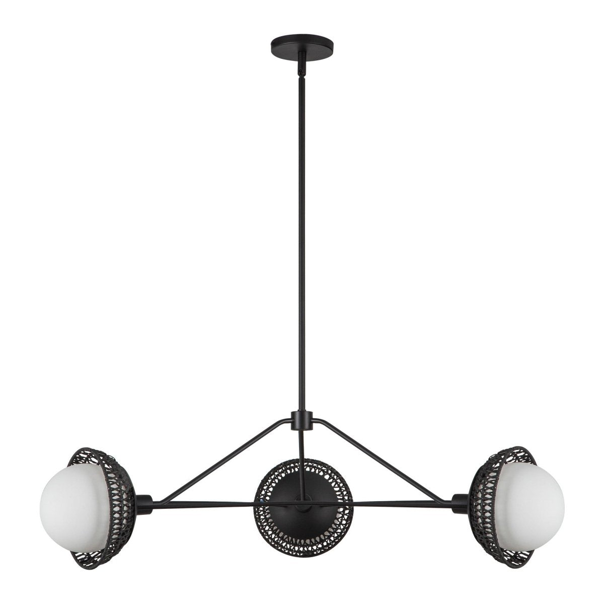 Chandelier Perth - Verre noir / opale mat by Alora Lighting | Luminaires & cie