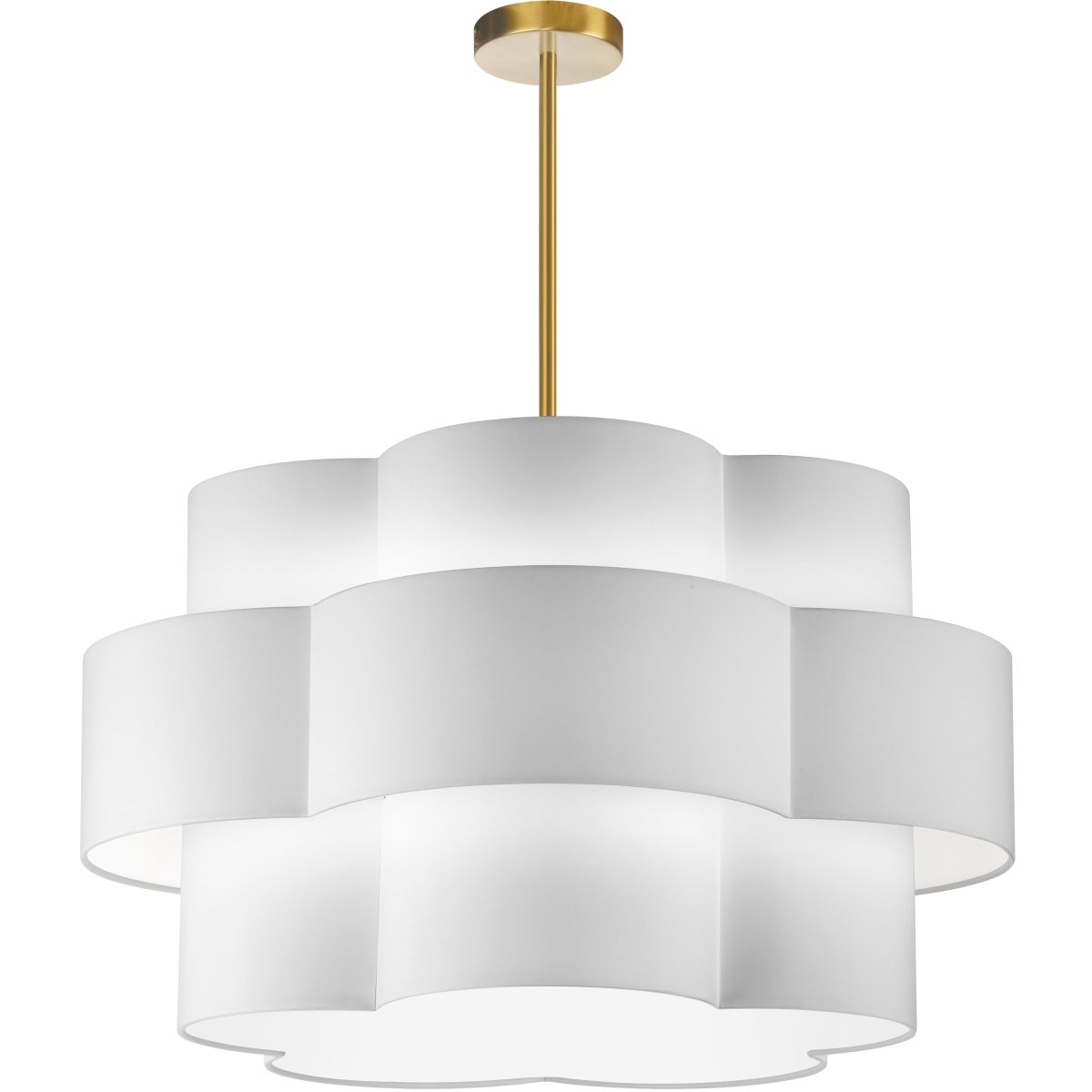 Chandelier Phlox - Laiton vieilli Blanc by Dainolite | Luminaires & cie