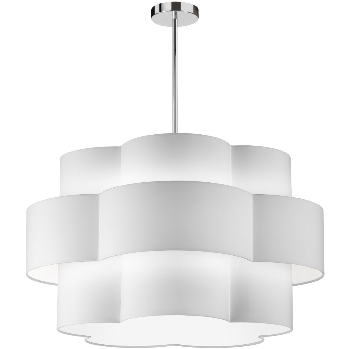 Chandelier Phlox - Chrome poli Blanc by Dainolite | Luminaires & cie