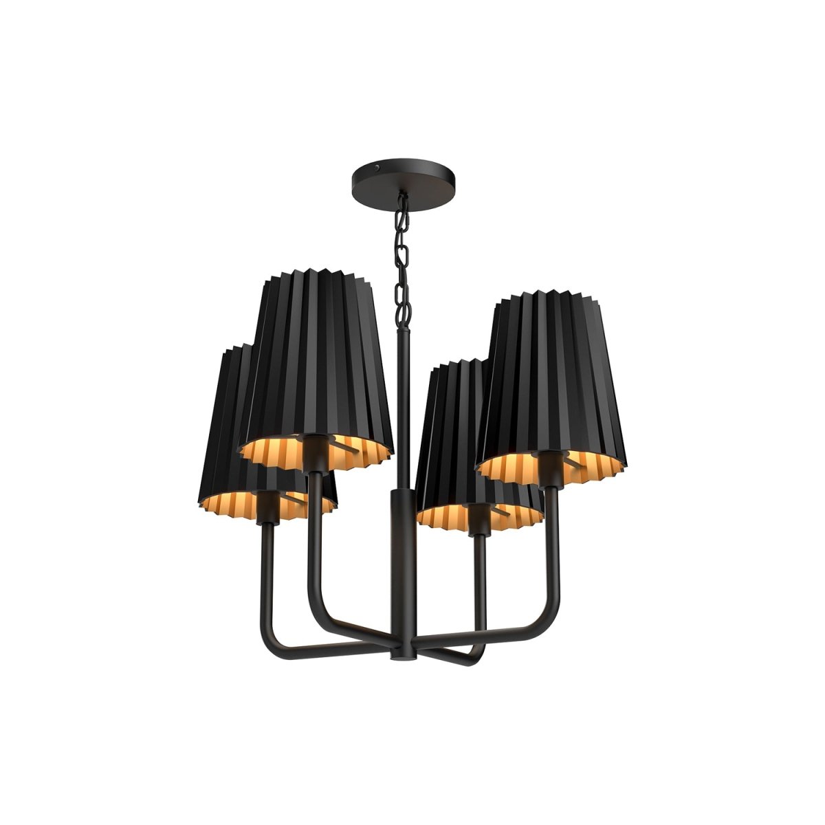 Chandelier Plisse - Noir mat 22 1/2" by Alora Lighting | Luminaires & cie