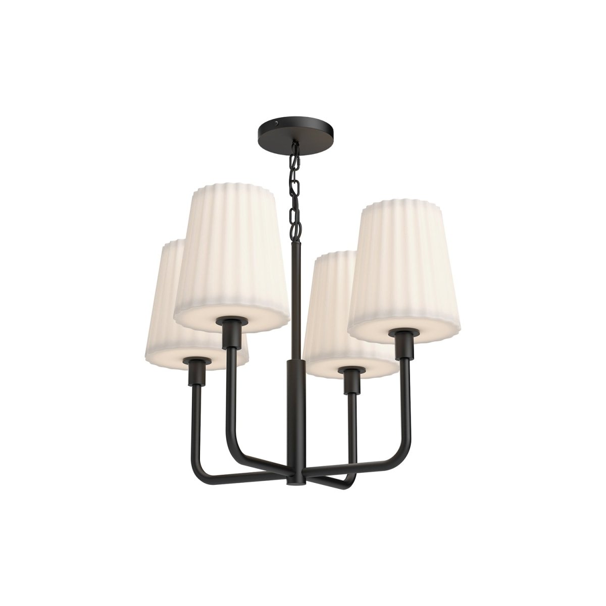 Chandelier Plisse - Verre mate mat / opale mate 22 1/2" by Alora Lighting | Luminaires & cie