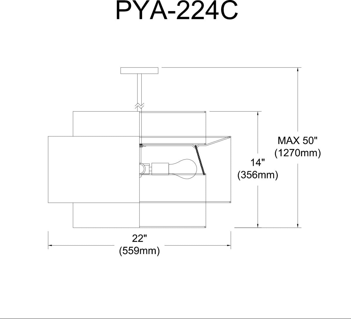 Chandelier Priya - Noir et blanc 22" by Dainolite | Luminaires & cie