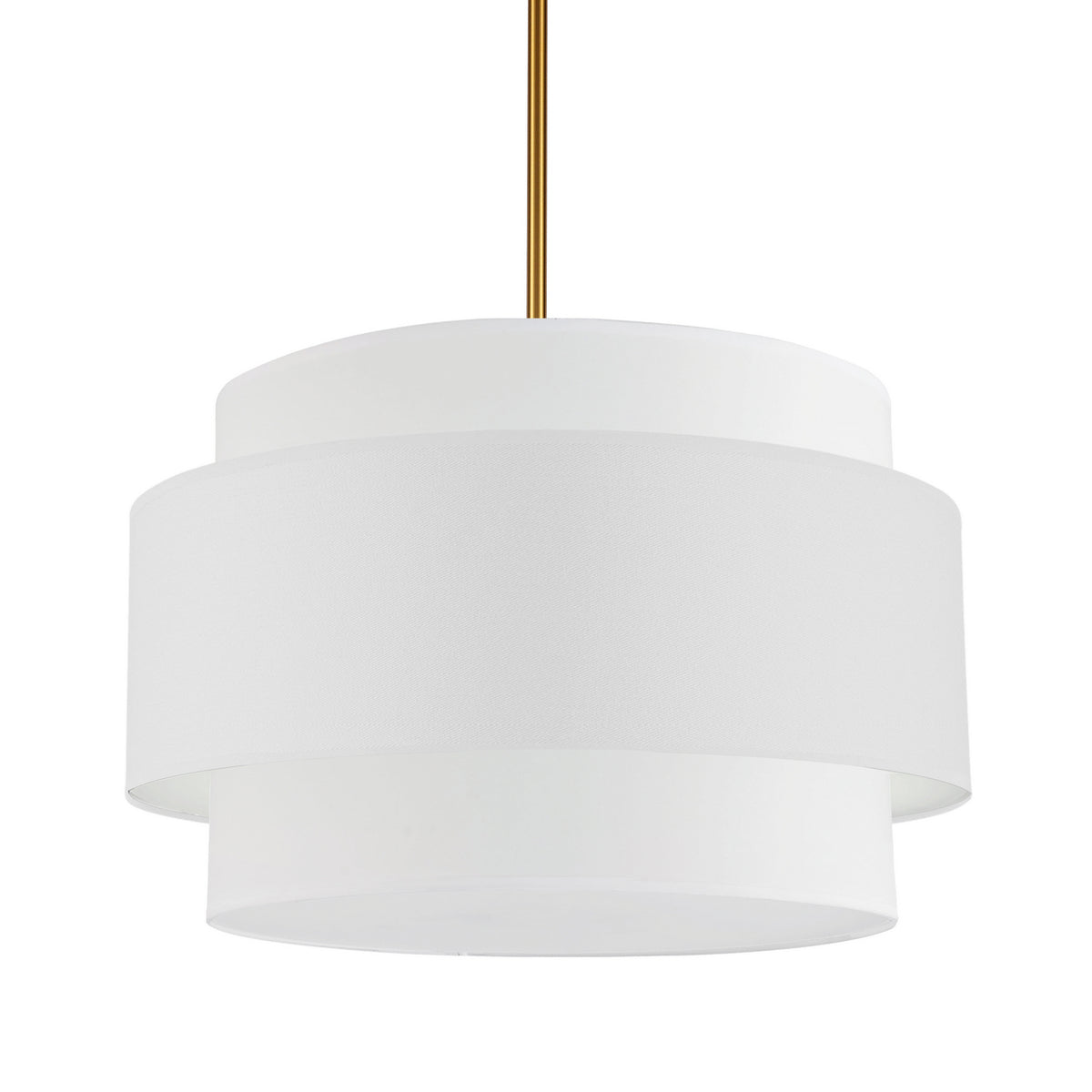 Suspension Priya 22", Blanc, Blanc / Laiton vieilli – Dainolite