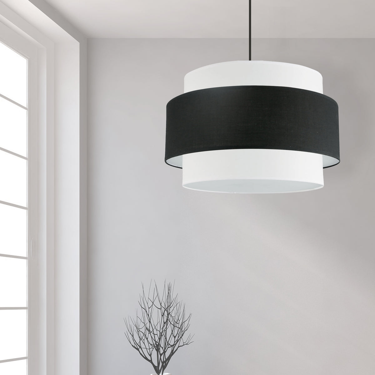 Suspension Priya 22", Noir / Noir et blanc, Noir / Noir mat – vue 2