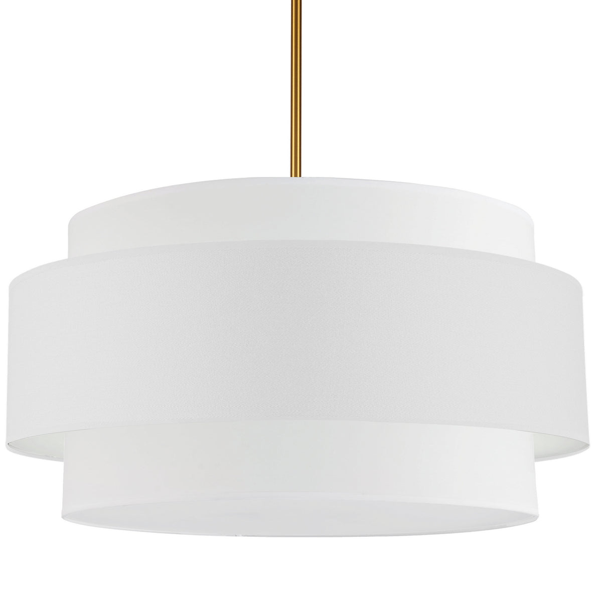 Suspension Priya 30", Blanc, Blanc / Laiton vieilli – Dainolite