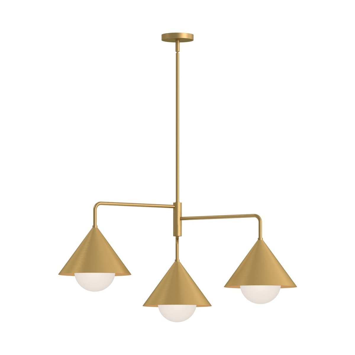 Chandelier Remy - Gold - or / Verre d'Opale by Alora Lighting | Luminaires & cie